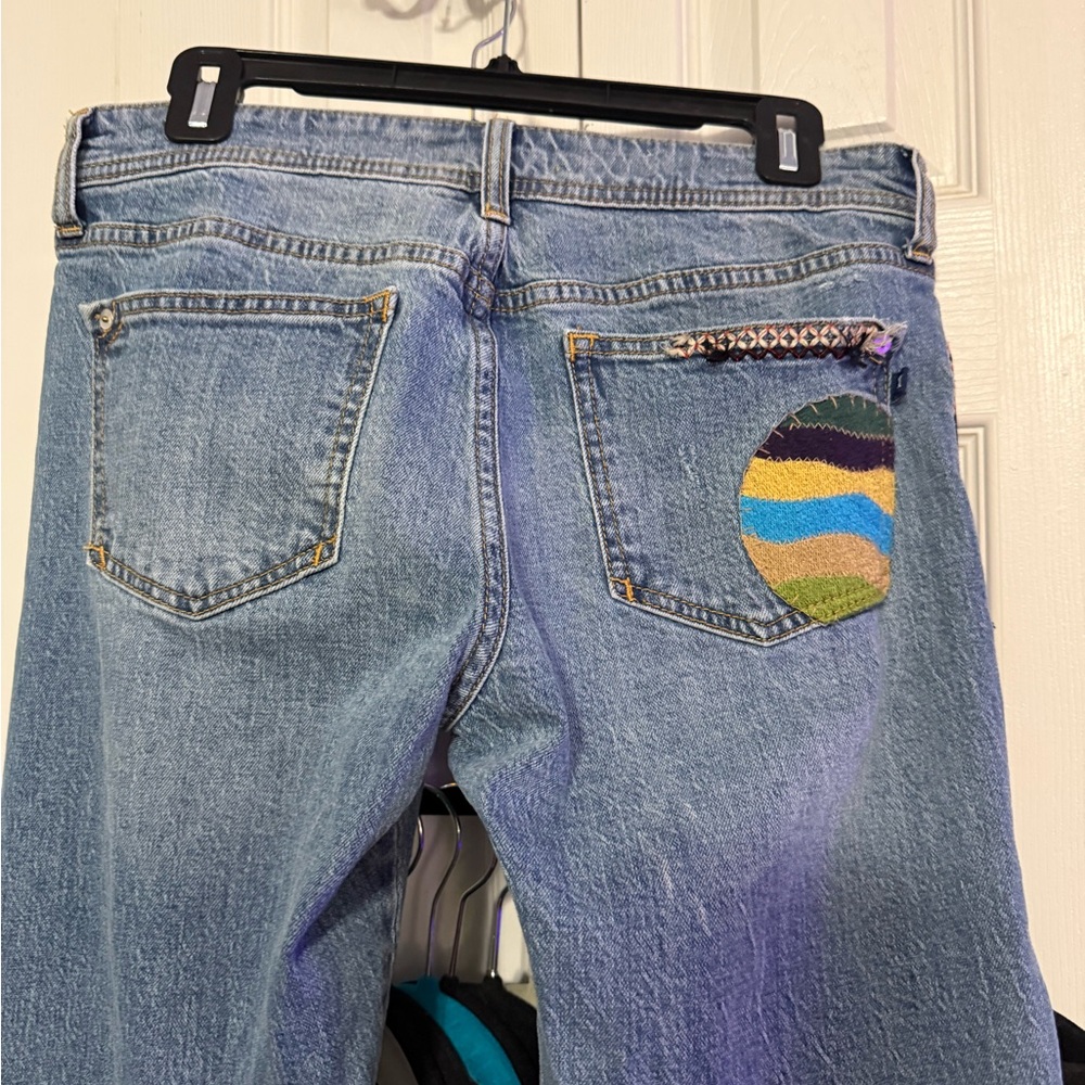 Anthropology Patchwork Blue Jeans - Picture 3 of 5